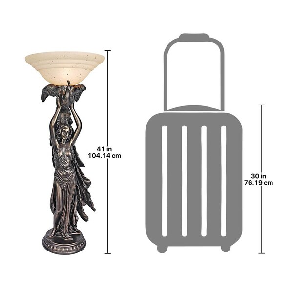 The Peacock Goddess Torchiere Tabletop Lamp